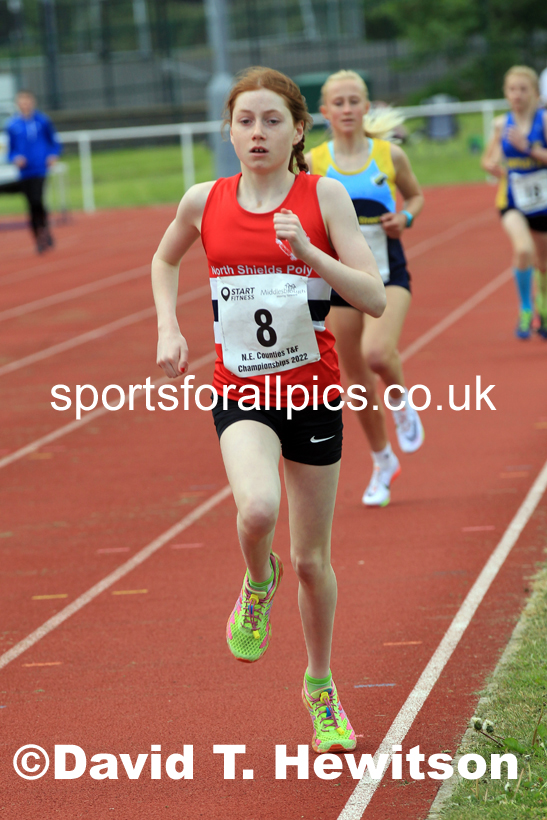 Women and Girls 1500 metres, 2022 North Eastern Track and Field Champs., Middlesbrough. David T. Hewitson/Sports for All Pics